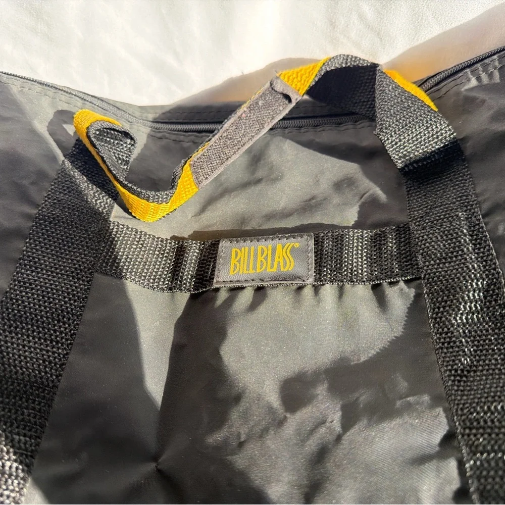 Bill Blass Black Duffel Bag with Yellow Accents